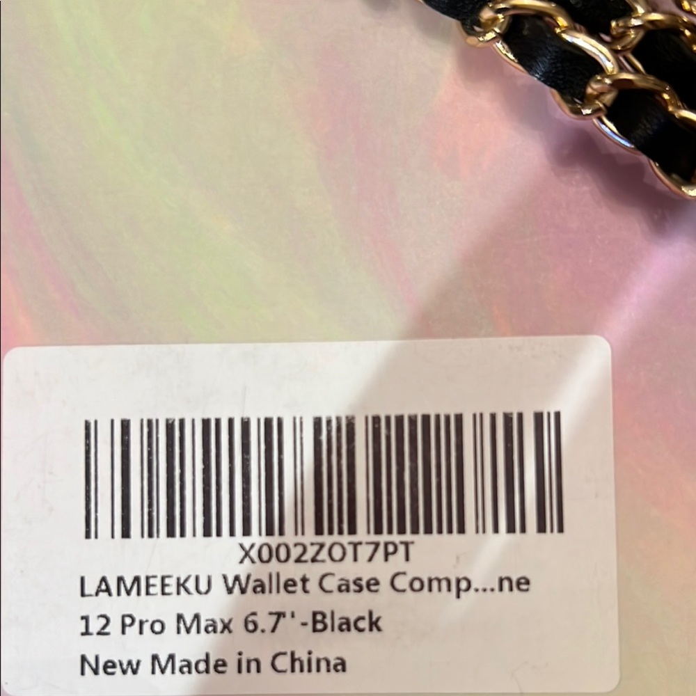 Black Chain Strap IPhone 12 Pro Case with Crossbody Functionality. - Picture 2 of 5